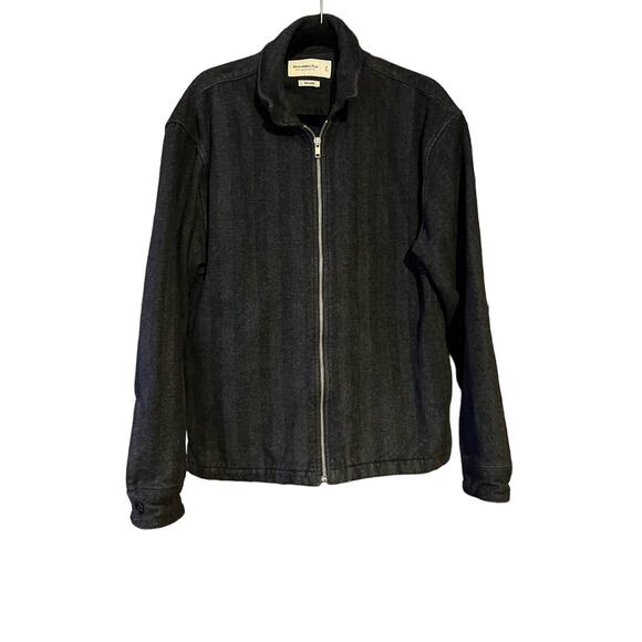 Abercrombie & Fitch Men's Relaxed Fit Full Zip Jacket Long Sleeve Black Size M